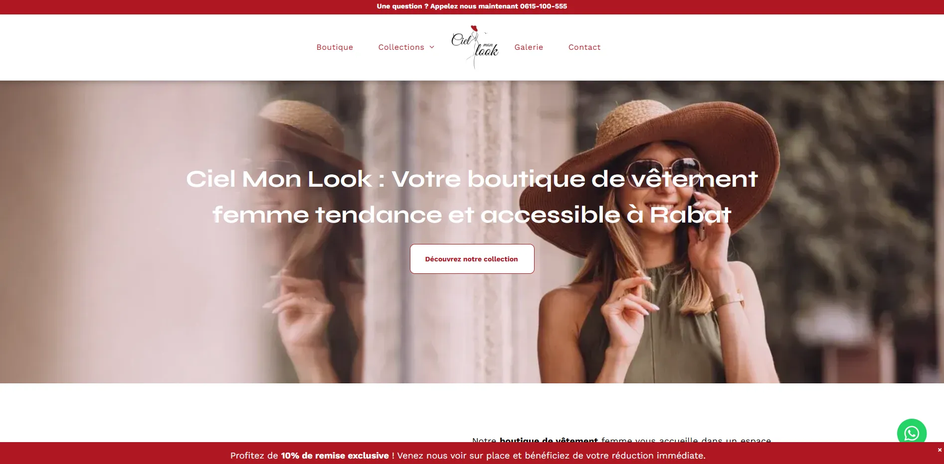 Site web livré pour une boutique de mode