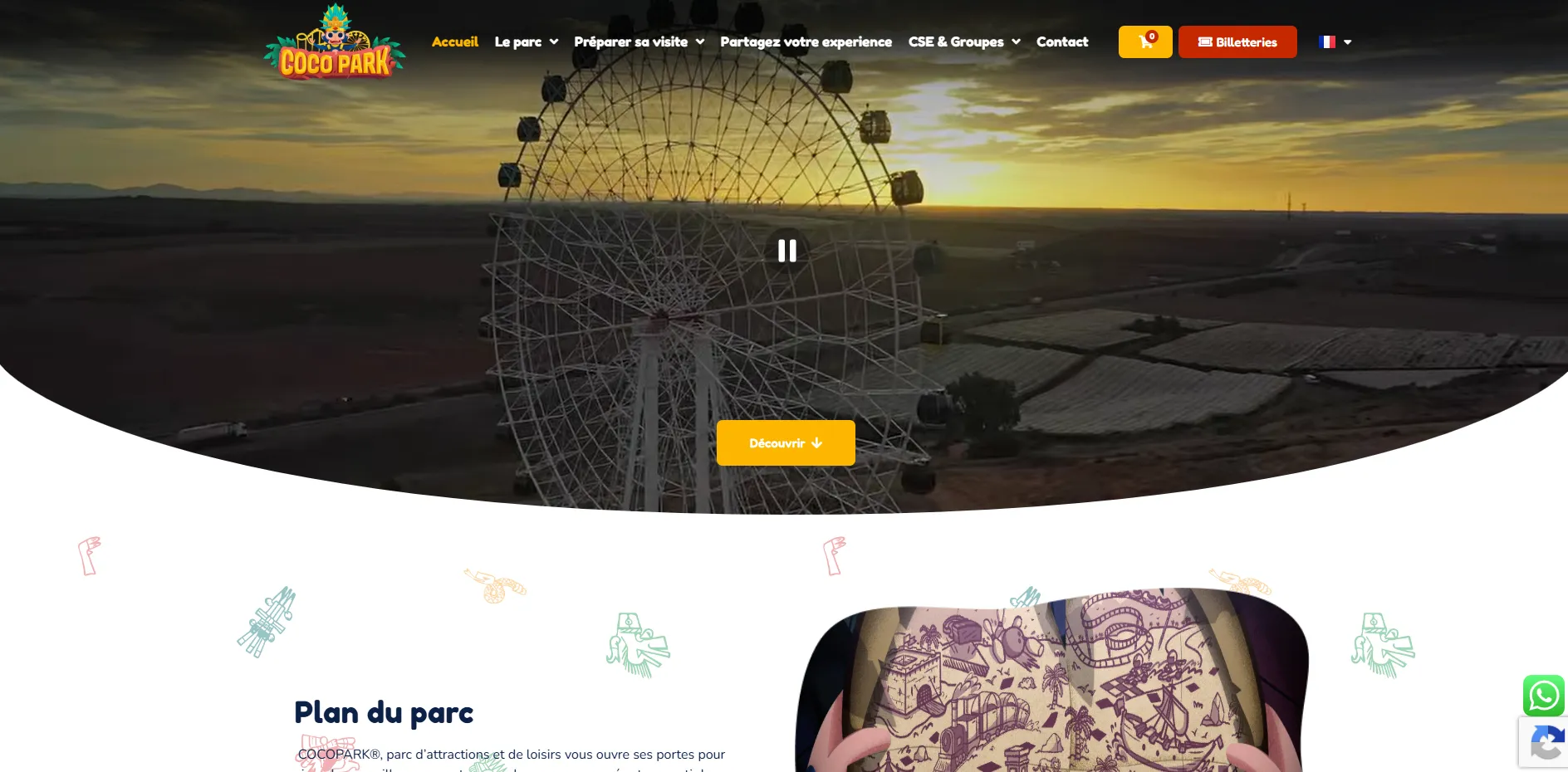 Site web livré pour un parc d'attractions