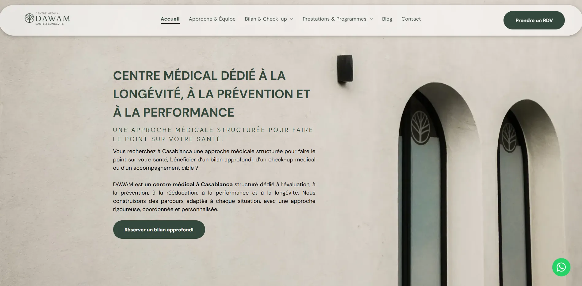 Site web livré pour un centre médical