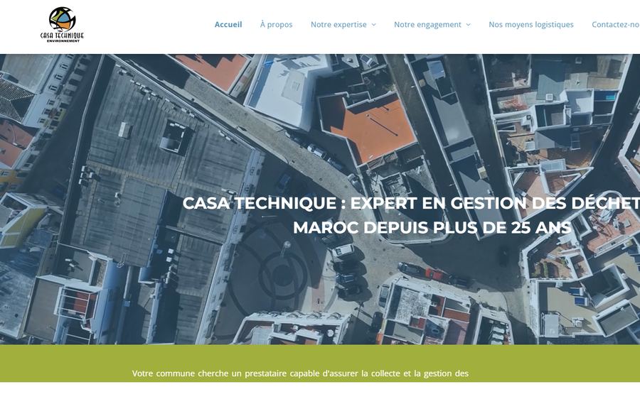 Site web livré pour une entreprise de gestion environnementale