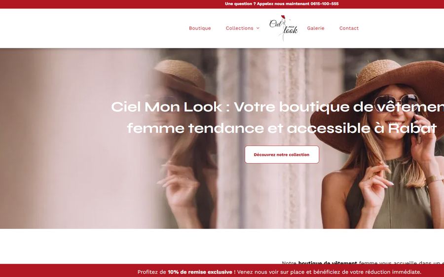 Site web livré pour une boutique de mode