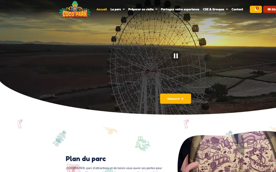 Site web livré pour un parc d'attractions