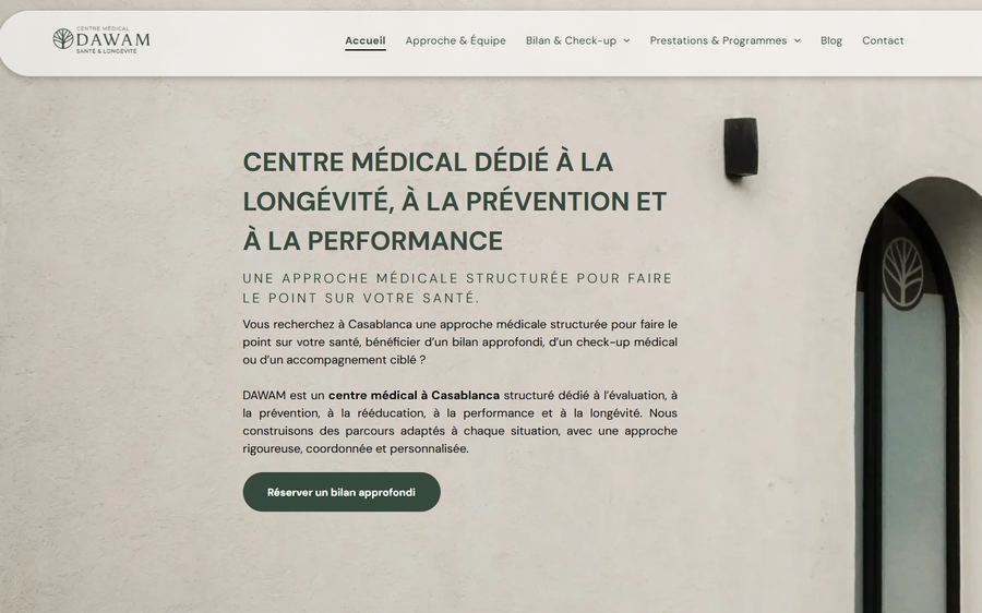 Site web livré pour un centre médical