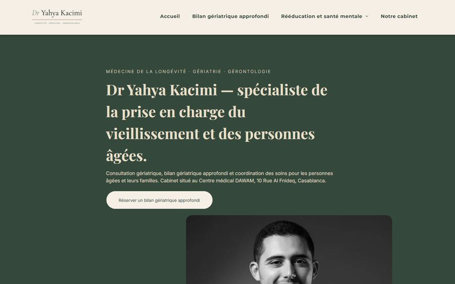 Site web livré pour un cabinet médical