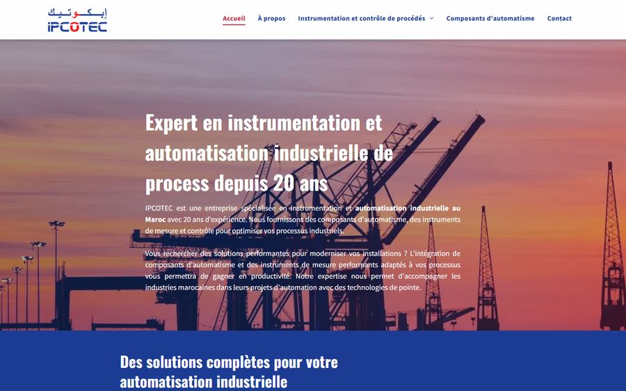 Site web livré pour une entreprise industrielle